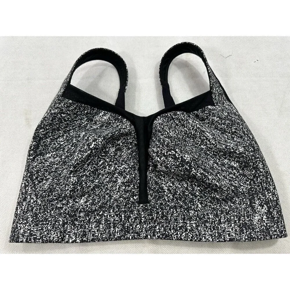 Lululemon Ta Ta Tamer III Rio Mist Black Womens 34DD? Sports Bra EUC Read